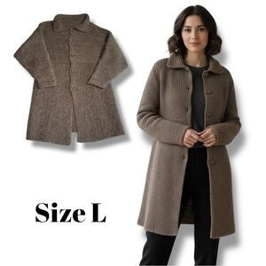 Vintage Look Knit Midi Coatigan - Based on Measurements Fits L/XL Sweater Coat 🤎